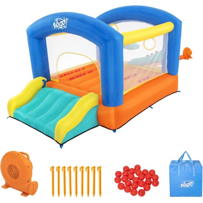 Игровой-центр BESTWAY MEGA BOUNCER 289х213х173см с горкой и мячами, до 179 кг, от 3 лет 53427 BW