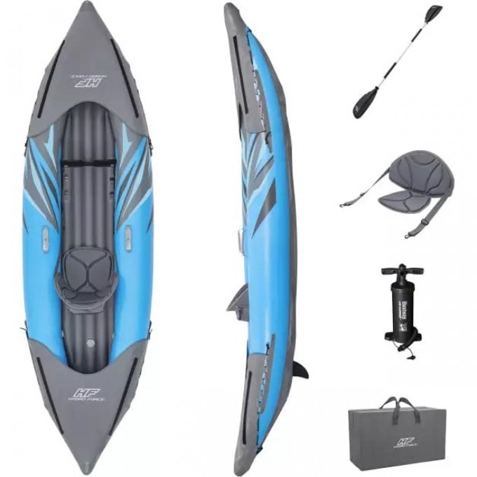 Надувная байдарка BESTWAY SURGE ELITE X1 KAYAK 305x91х40 см, алюминиевое весло 230 см, насос 62086, до 100кг 65143 BW