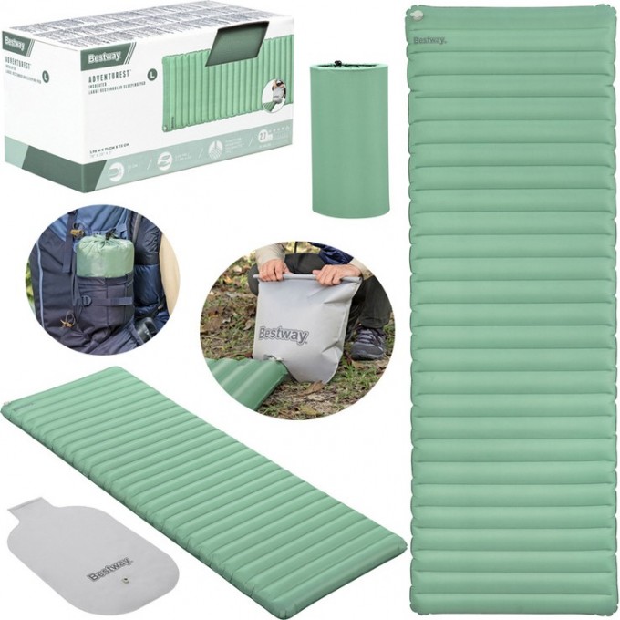 Надувной спальный коврик каремат BESTWAY ADVENTUREST INSULATED QUEEN 69618 203x142x15см 69618 BW